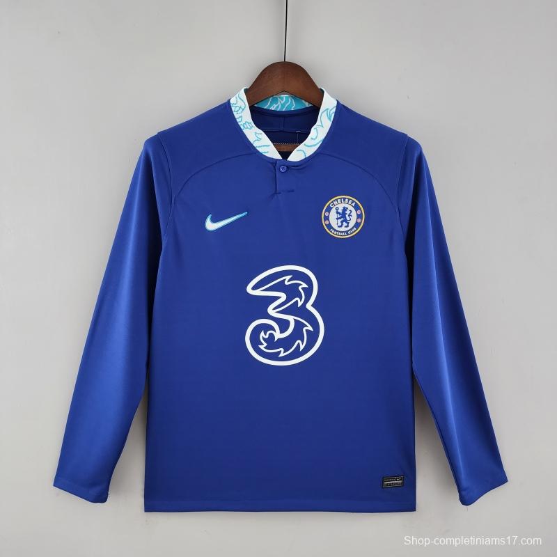 22/23 Long Sleeve Chelsea Home  Soccer Jersey