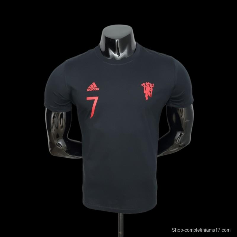 22/23 Manchester United Black T-shirts #0058