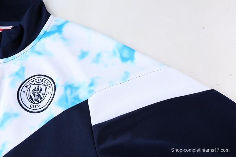 2022 Manchester City Navy/White Full Zipper Jacket Suit