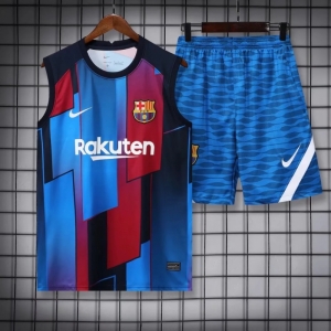 22/23 Barcelona Pre-match Training Jersey Red+Blue Vest