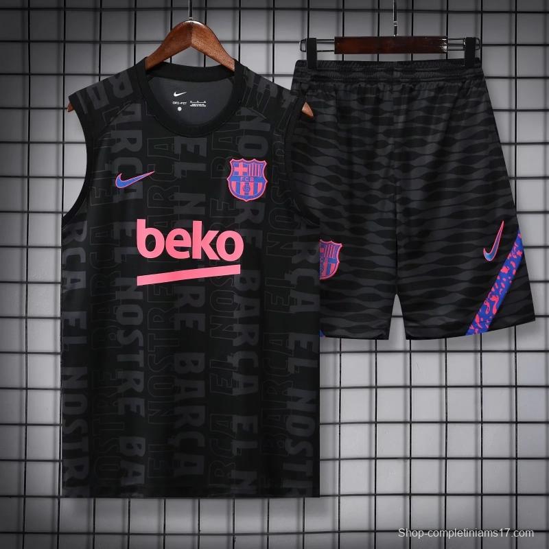 22/23 Barcelona Black Pre-match Training Jersey Vest