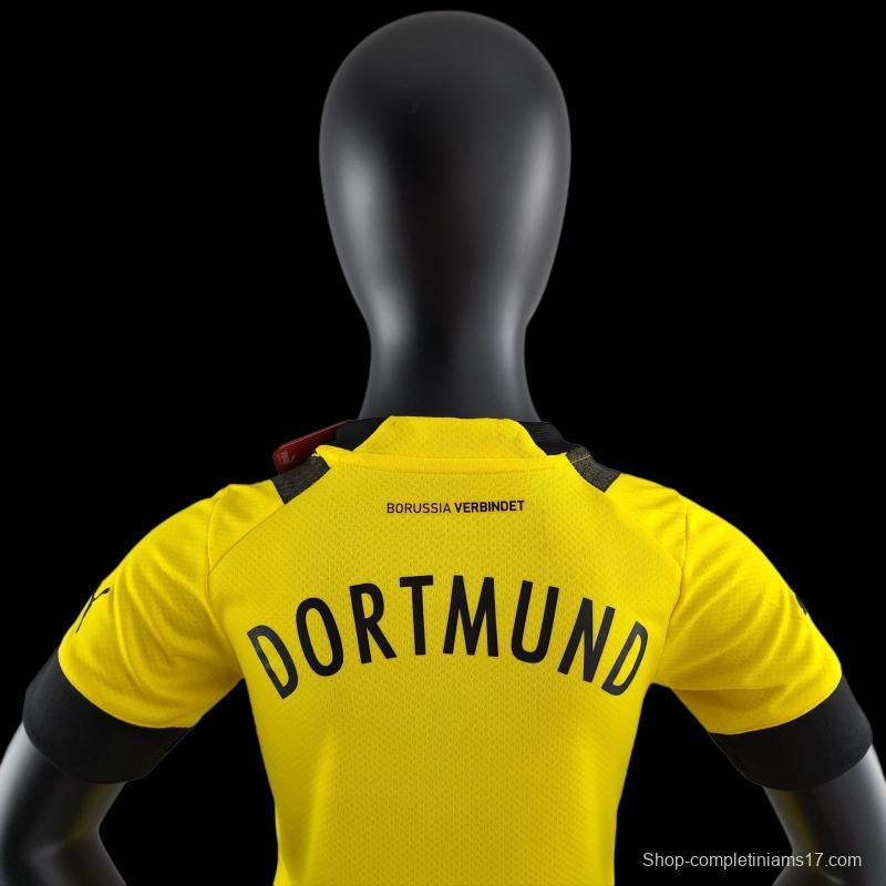 22/23 Kids Kit Dortmund Home SIZE16-28 Soccer Jersey