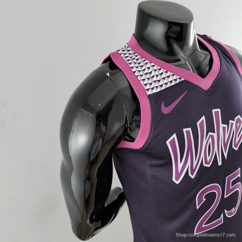 Minnesota Timberwolves ROSE#25 Black And Purple NBA Jersey