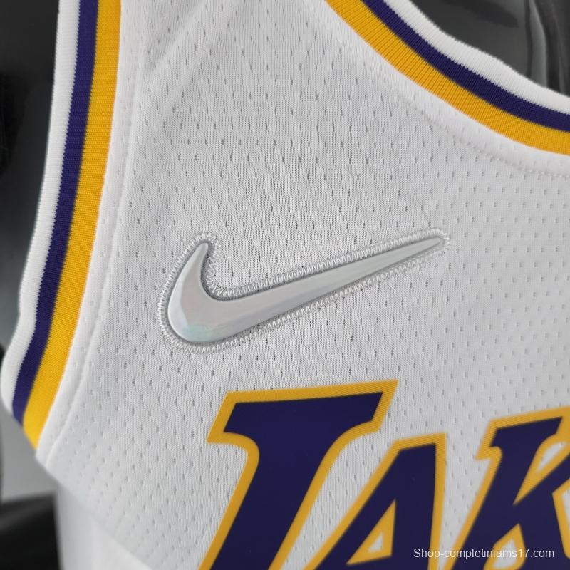 75th Anniversary TOSCANO #95 Los Angeles Lakers White NBA Jersey