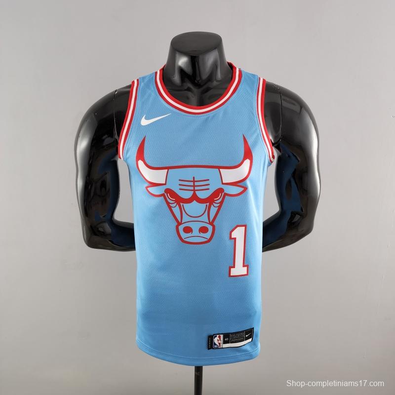Chicago Bulls ROSE#1 Blue NBA Jersey