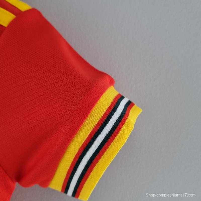 2022 Wales Home Baby KM#0024 9-12 Soccer Jersey