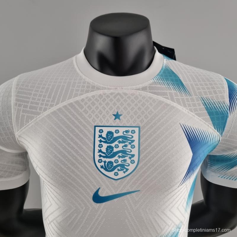 Player Version 2022 England Pre-match Kit White Blue