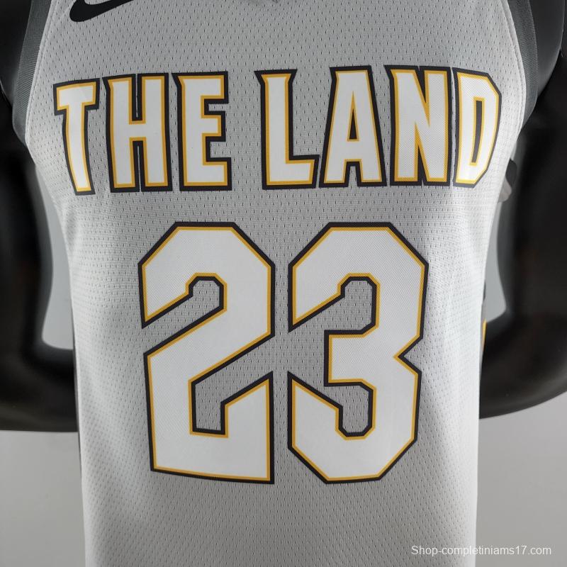 2018 JAMES #23 Cleveland Cavaliers Grey NBA Jersey