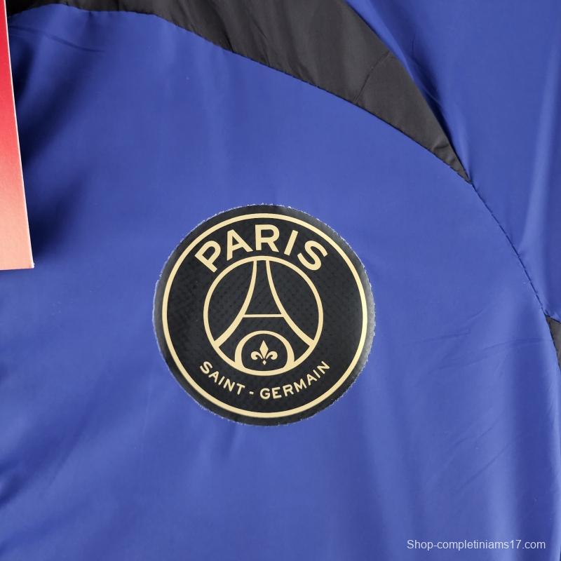 2022 PSG Windbreaker Jordan Logo Blue &amp; Black