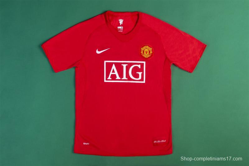 Retro 07/08 Manchester United Home Soccer Jersey