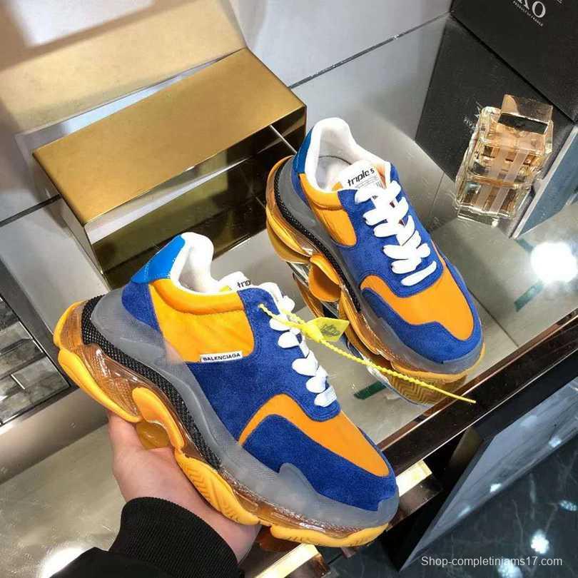 Men/Women Balenciaga Triple-S Sneaker Navy/Orange Item 6380340