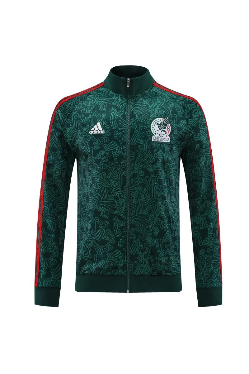 2022 Mexico Dark Green Full Zipper Tracksuit