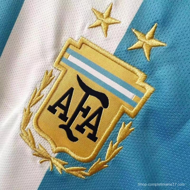 2022 Argentina Home #10 Messi Signed Signature Jersey