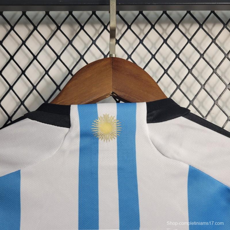 3-Stars 2023 Kids Argentina Home Jersey