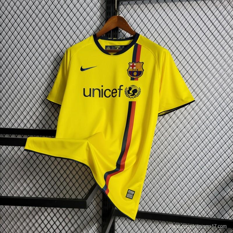 Retro 08/09 Barcelona Away Yellow Jersey