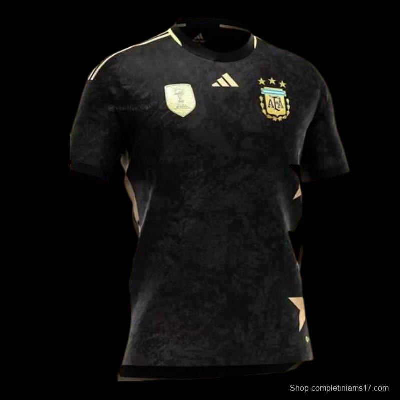 3 Stars 2023 Argentina Black Commemorative Jersey With World Cup Champion Patch