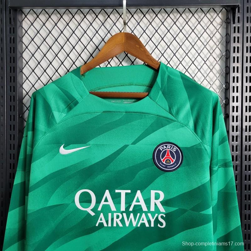 23-24 Long Sleeve PSG Green Goalkeeper Jersey