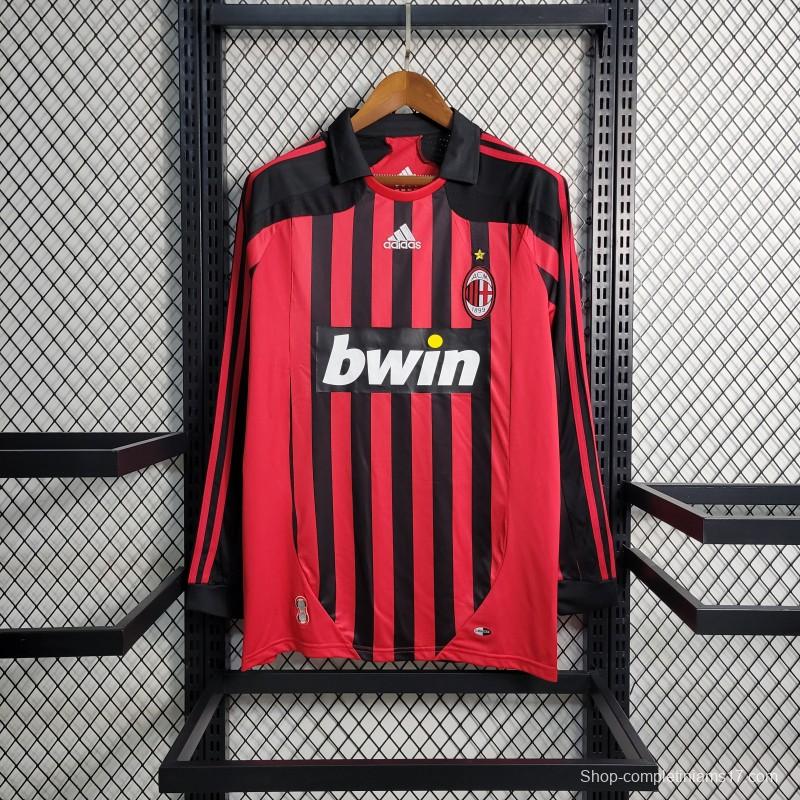 Retro 07-08 AC Milan Home Long Sleeve Jersey