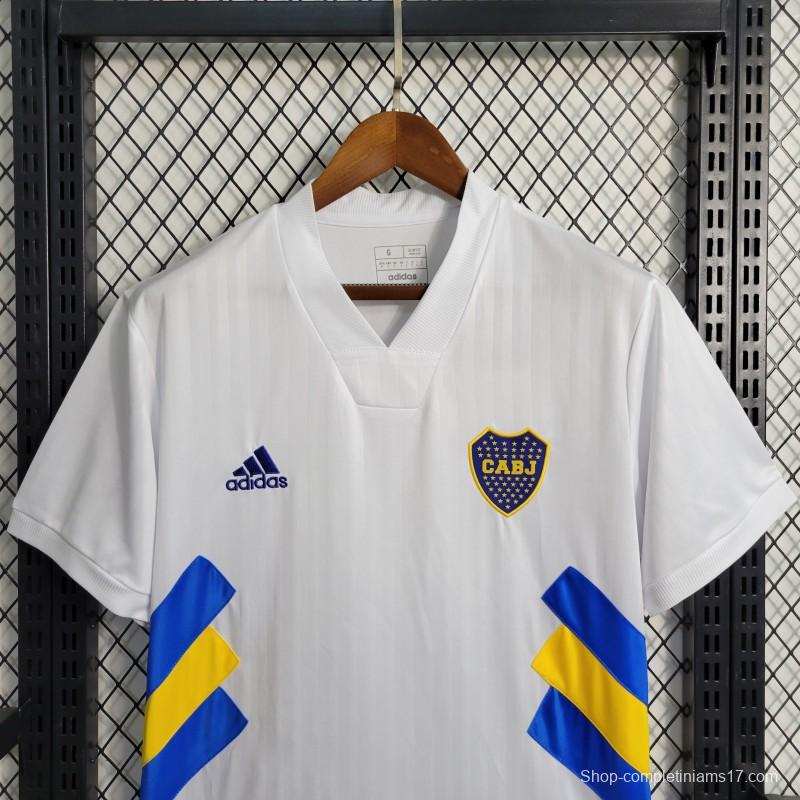 23-24 Boca Juniors White Icon Jersey with Embroidery logo