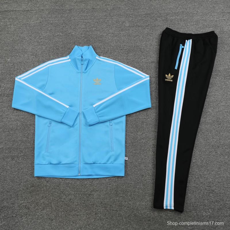 2023 Adidas Original Sky Blue Full Zipper Jacket +Pants