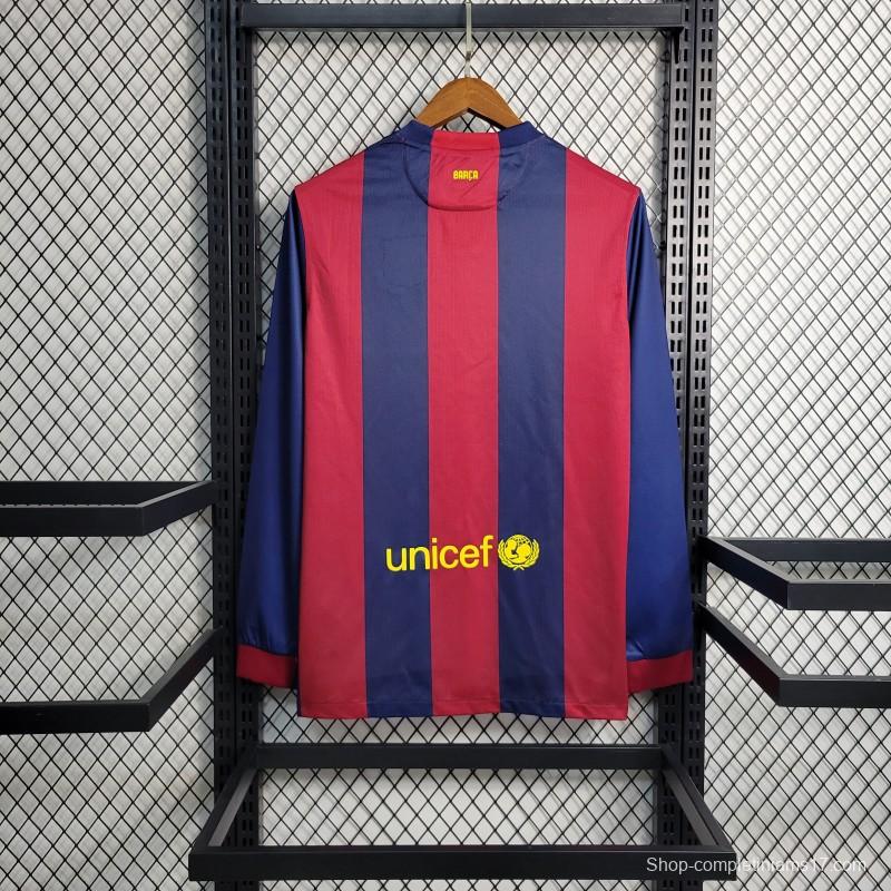 Retro14-15 Barcelona Home Long Sleeve Jersey