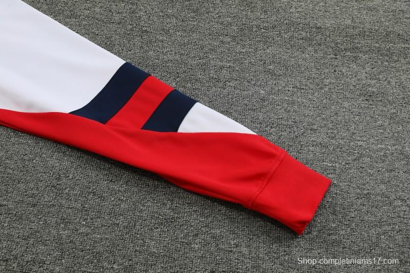 23/24 Arsenal Red/White Half Zipper Jacket+ Pants