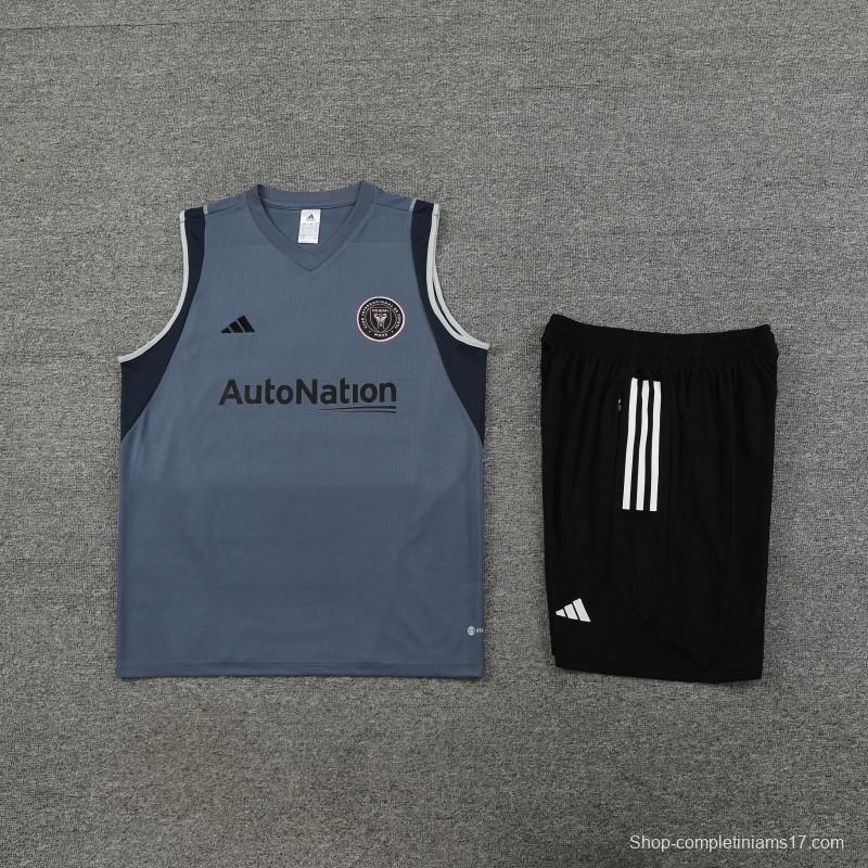 23-24 Inter Miami Grey Vest Jersey+Shorts