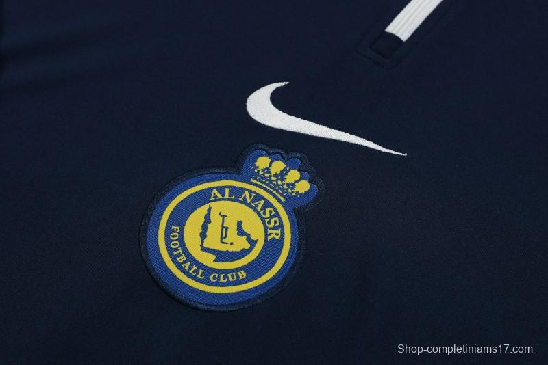 23/24 Al-Nassr Black/Blue Half Zipper Jacket +Pants