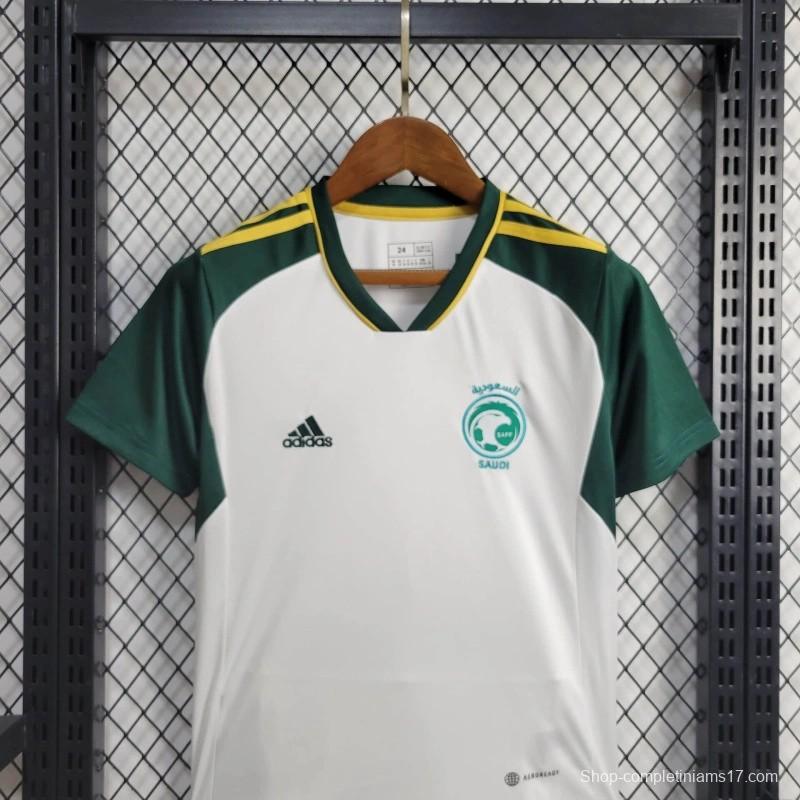 2024 Kids Saudi Arabia Away White Jersey