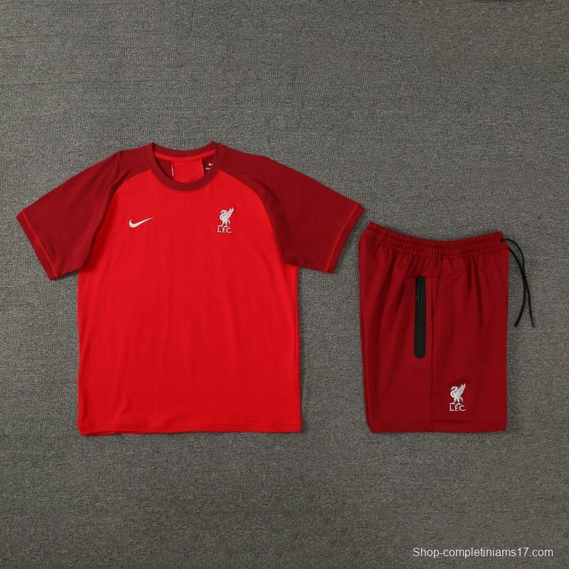 23/24 Liverpool Red Cotton Short Sleeve Jersey+Shorts