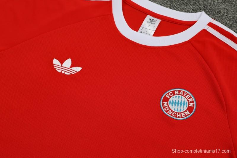 23/24 Bayern Munich Red Cotton Short Sleeve Jersey+Shorts