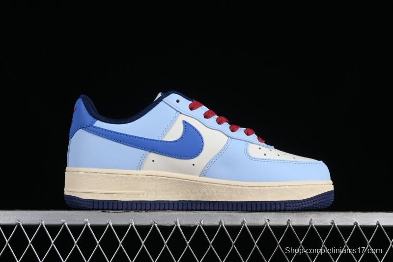 Nike Air Force 1 '07 Low Custom Casual Sneakers "Joker Red" with Full-Length Hexagonal Air Cushion - XL2402-333