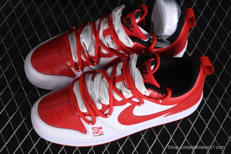 Nike Court Borough Low-Top Casual Sneakers with Dragon Emblem and Splatter Ink Vibe Style - DV5456-600