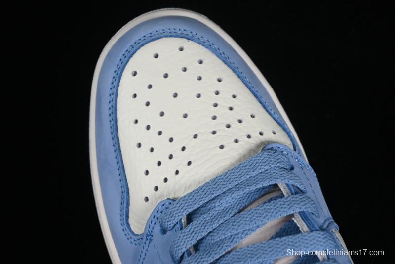 Nike Air Jordan 1 High OG "First in Flight" Basketball Shoes with UNC Blue and Yellow Accents - FD2596-400