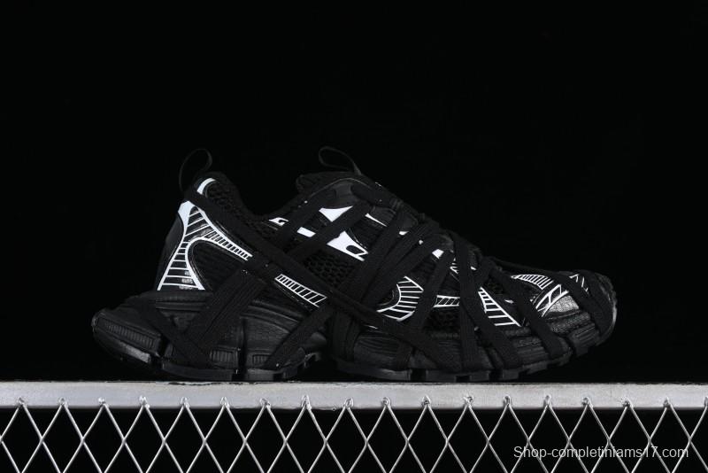Balenciaga Phantom Sneaker 10th Generation Lace-Up Running Shoes with Transparent Heel Strap - W3XL11090