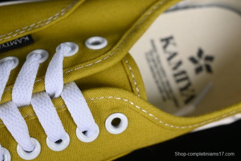 Kamiya Vulcanize Sneaker 23AW High-End Line Dissolved Yellow Canvas Shoes with Smiley Face Print Low-Top - M.C3