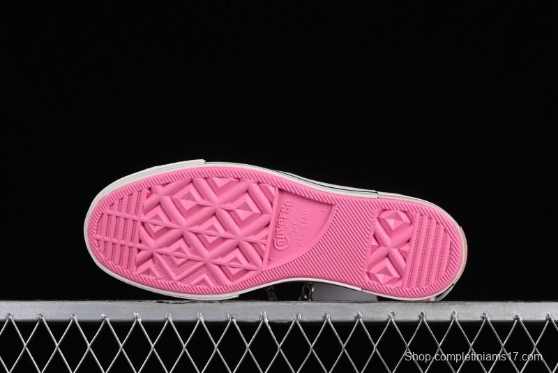 Converse Chuck 70s High Top Canvas Sneakers with Chain Accents in Black & Pink - A09539C