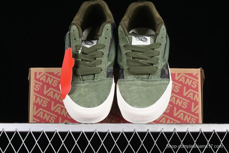 Vans Classics Knu Skool Camo Army Green Chunky Tongue Platform Sneakers - VN0007QC0WD