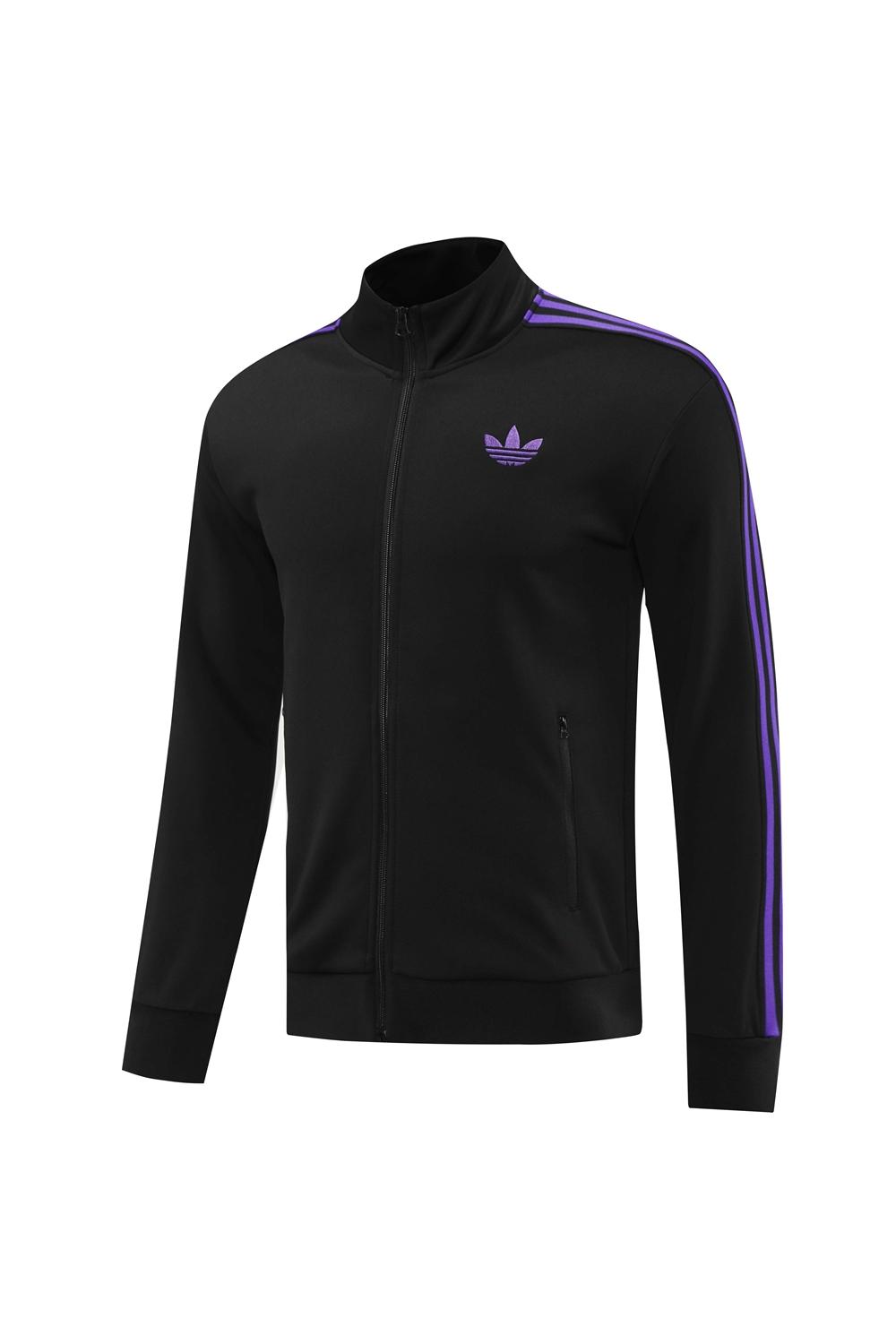 24/25 Adidas Original Black/Purple Full Zipper Jacket +Long Pants