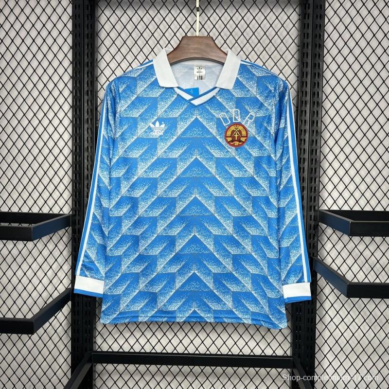 Retro 1988 East Germany Away Blue Long Jersey