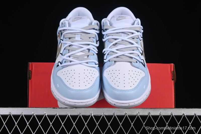 Nike Dunk Pure "Platinum" SB Low-Top Casual Sneakers with Dual Laces and Bear-Inspired Design - DV0831-101