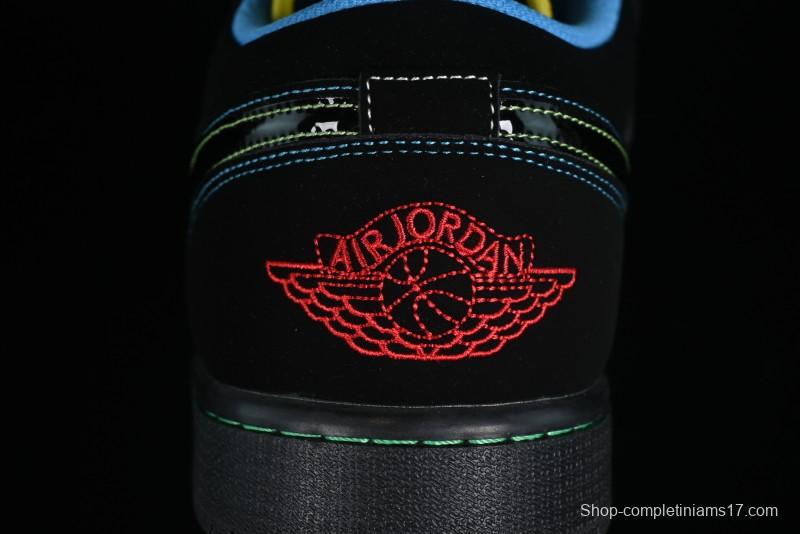 Nike Air Jordan 1 Low AJ1 Black Green Low Top Lifestyle Basketball Shoes - 338145-003