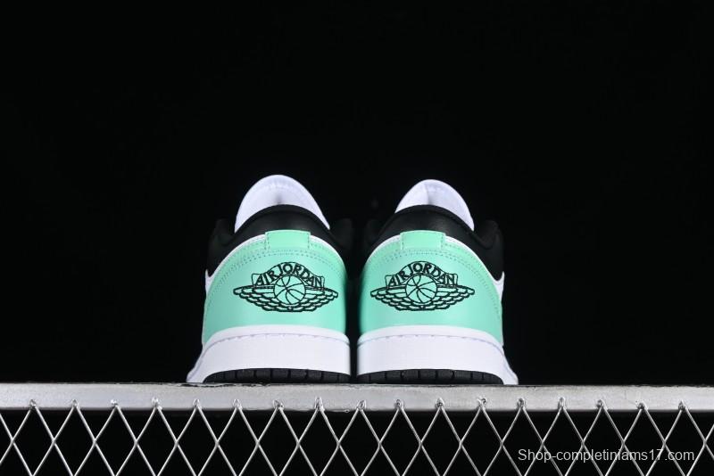 Nike Air Jordan 1 Low Retro Basketball Shoes in Mint Green and Black - 553558-131