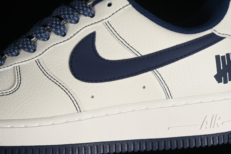Nike Undefeated Air Force 1'07 Low Casual Sneakers in Deep Blue with Custom Leather and Reflective Details - UN2395-522