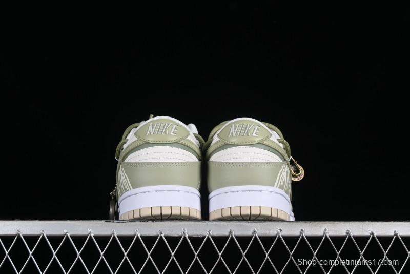 Nike Dunk Low SB Casual Sneakers with Deconstructed Laces and Dragon Well Tea-Inspired Design - DV0831-003