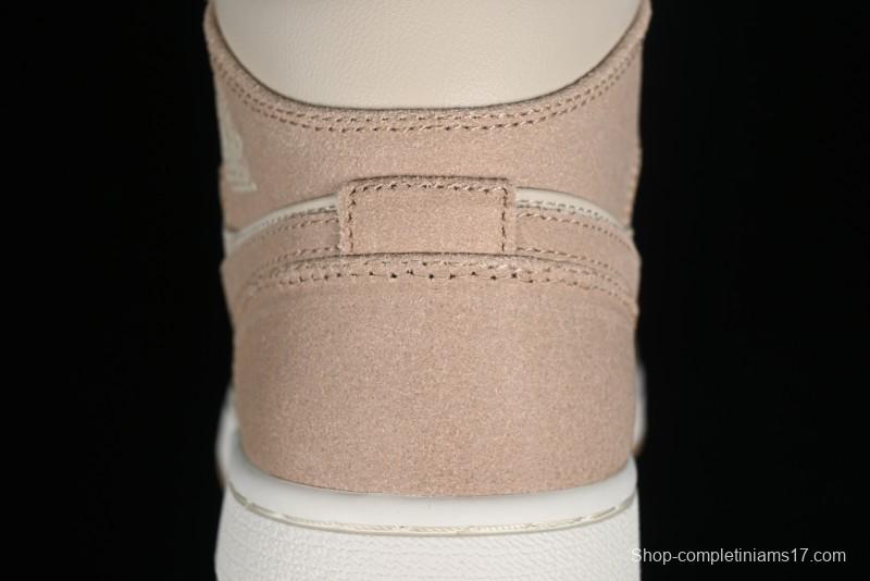 Nike Air Jordan 1 Mid AJ1 Khaki Mid-Top Basketball Shoes - FJ3448-200