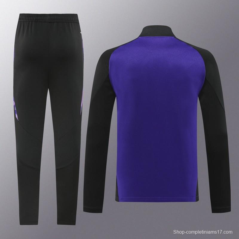 2024 Germany Purple Full Zipper Jacket +Long Pants