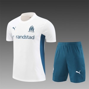 24/25 Olympique Marseille White Short Sleeve Jersey+Shorts