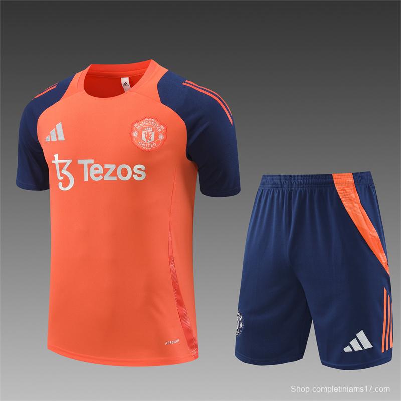 24/25 Manchester United Orange Short Sleeve Jersey+Shorts