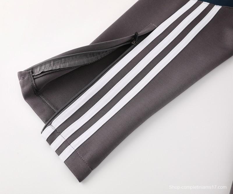 24/25 Real Madrid Grey Full Zipper Jacket +Long Pants